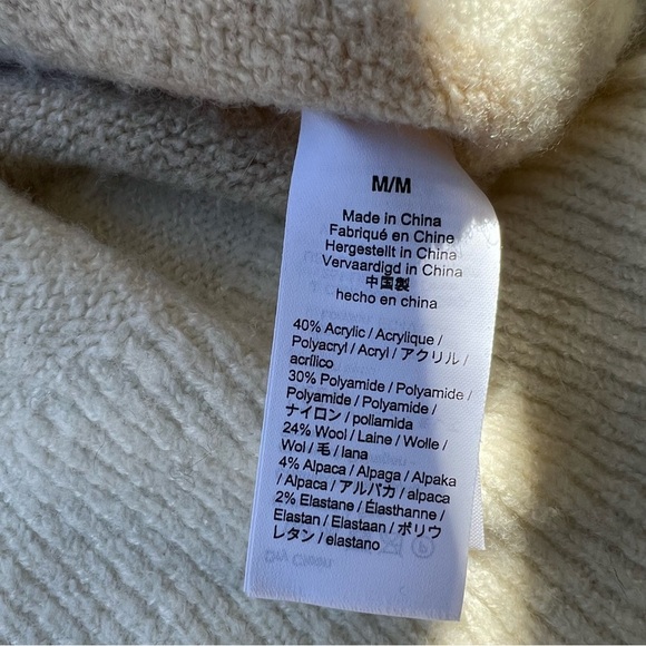 Madewell Stripe-Sleeve Pullover Sweater Stretch Wool Blend Women’s Size Medium - Picture 8 of 8